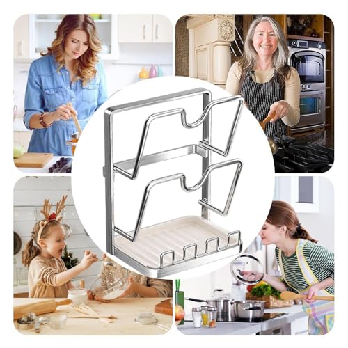 Support de couvercle de casserole pour optimiser armoire et placard - 5