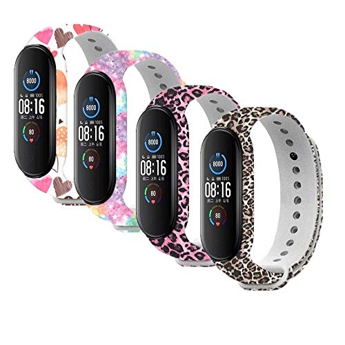 VANLUCK Strap Compatible with Mi Band 5 Silicone Replacement Colourful Bracelet Strap for Mi Smart Band 5