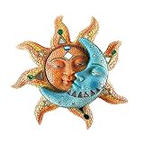 Sun Moon Wall Decoration | Weatherproof Outdoor Decorations for Patio | Sun Moon with Star Wall Scul