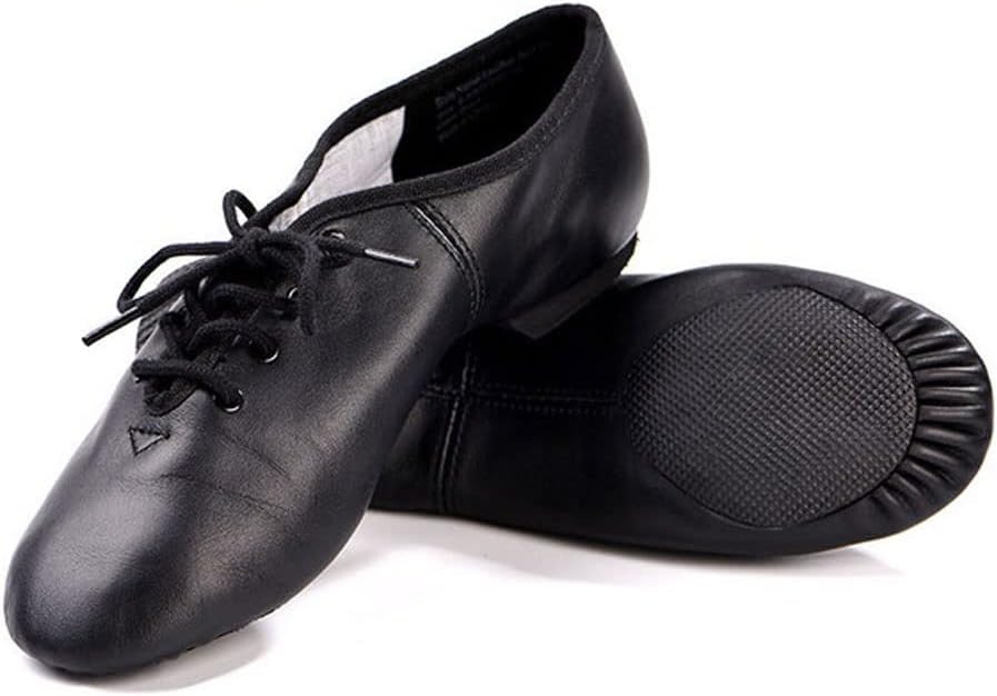 Lace up Oxford Jazz Dance Shoes Split Sole Girl Women Footwear Ballet(32)