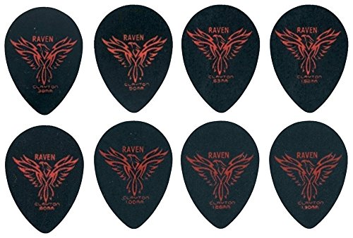 Clayton médiator Black Raven Small Teardrop Form emballage 12 pièces 0,80 mm - Les Beatles, Paul McCartney, John Lennon, RIngo Starr, George Harrison Clayton médiator Black Raven Small Teardrop Form emballage 12 pièces 0,80 mm