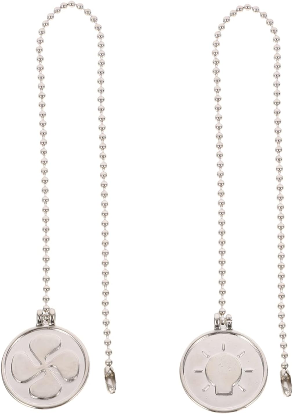Amosfun Ceiling Fan Pull Chain Extension 2pcs Metal Pull Chain for Hanging Light Fixtures Sturdy and Easy to Install Suitable for High Ceilings
