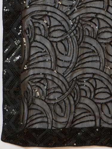 Image of AKHILAM Women's Shimmer Pure Georgette Embroidered Ready To Wear one Minute Saree With Unstitched Blouse Piece