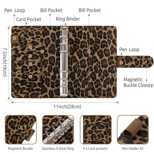 Image of SKYDUE A6 Budget Binder with Zipper Envelopes, Money Organizer for Cash with 12Pcs Expense Budget Sheet & 24Pcs Stickers, Cash Envelopes for Budgeting and Saving