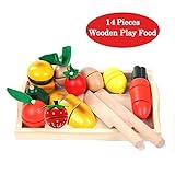Super valor.Incluye 25 piezas de 13 diferentes tipos de cocina de madera juguetes y alimentos