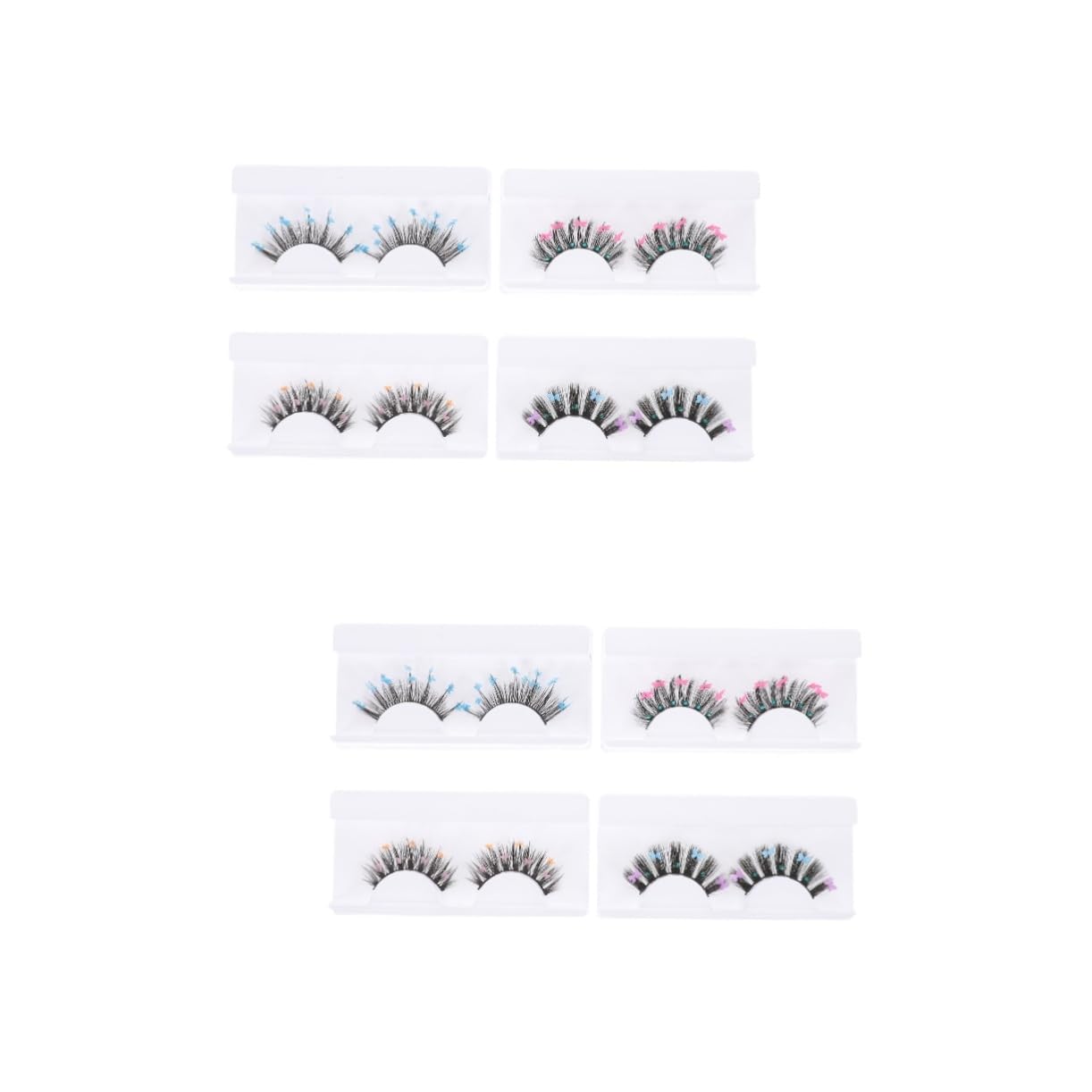Healeved 8pares Glitter Eyelashes with Butterflies Sequins for Parties and Festivals Dramatic False Lashes