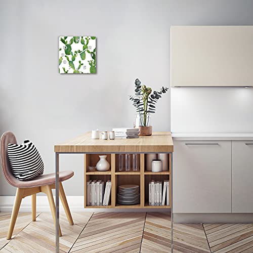 Horloge murale silencieuse en verre cactus pour une lecture de l'heure facile et rapide