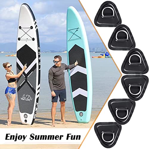 Yiishuiil D-Ring Patch,6 Pack Stainless Steel D Ring Circular Patch For Pvc Inflatable Boat Kayak Dinghy, D-Ring Pvc Patch Stand-Up Paddleboard Sup Canoe Rafting Accessories #TOP5