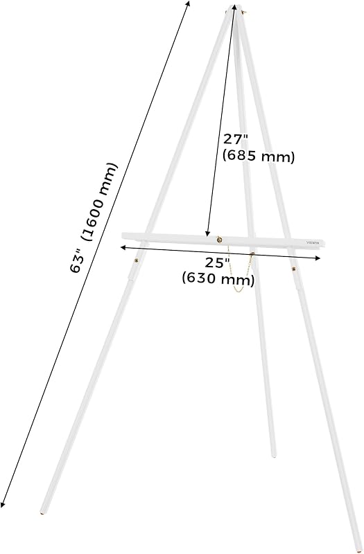 VISWIN 3 db 160 cm-es Fehér Fa Festőállvány - Összecsukható Háromlábú Állvány Esküvői Táblákhoz, Poszterekhez, Vászonképekhez, Festéshez