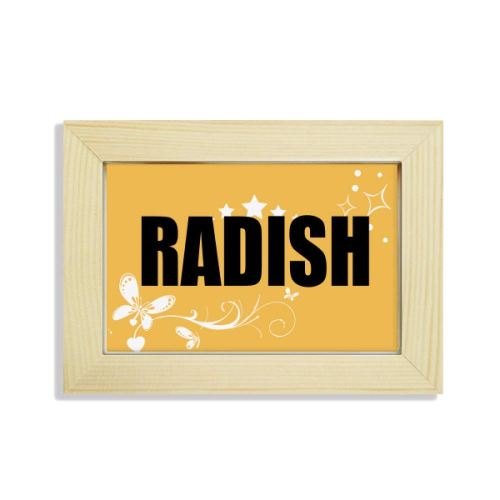 Cuadro de rábano con marco de madera para decoración de escritorio