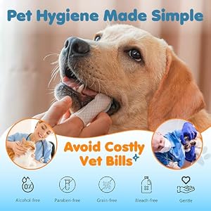 3-in-1 Pet Finger Wet Wipes for Dogs & Cats, Soft Disposable Finger Towels for Eye, Ear, & Dental Care, Freshen Breath with Deep Teeth Cleaning Support, Pack of 50 3-in-1 Pet Finger Wet Wipes for Dogs & Cats, Soft Disposable Finger Towels for Eye, Ear, & Dental Care, Freshen Breath with Deep Teeth Cleaning Support, Pack of 50