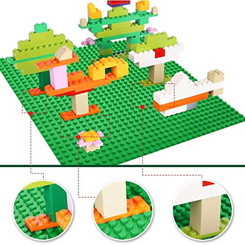 Image of Lekebaby 6 Pack Classic Baseplates 10 inch x 10 inch, Building Base Plates for Building Bricks, 100% Compatible with Major Brands and Activity Table-Baseplate, Sturdy & Safe, Age 3 and up Kids, Multicolored 3