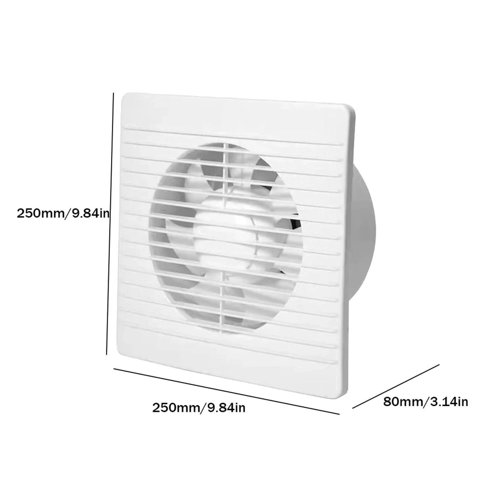 4 "6" 8 "Abluftventilator Energiesparender, An Der Wand Montierter Entlüftungsventilator, Anti-Moskito-Design, Ventilator, Abluftventilator For Badezimmer, Küche, Toilette,Belüftung(8 inch)