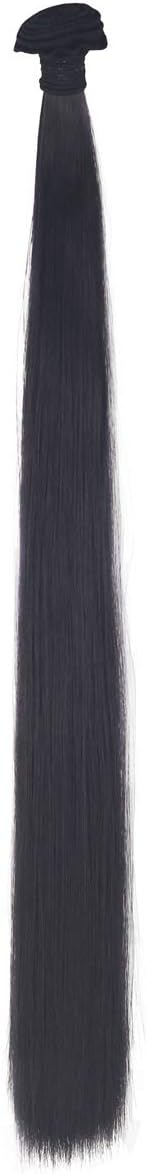 Miss U Hair Unisex Women 20Inch 110g Synthetic Long Straight Hair Extensions Weft DIY Doll Hair Material (Dark brown)