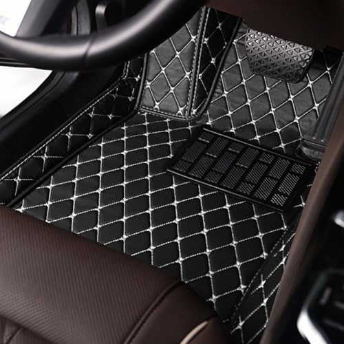 eirnghn Alfombrillas de Coche para Mercedes R (6seats) 2010-2016, Juego de Alfombrillas de Moqueta a Medida,A-Black and White- Right Rudder
