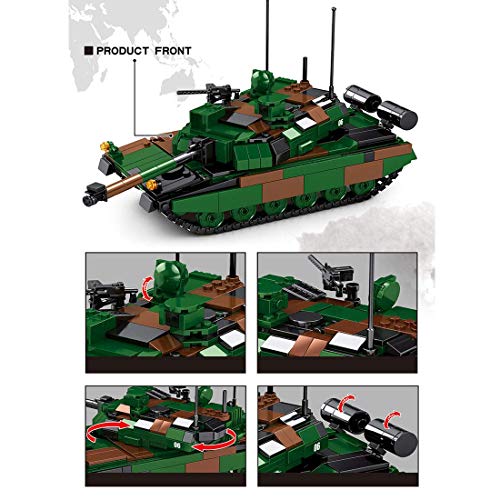 YPZ Technik Panzer Bausteine, T-14 Armata Main Battle Tank Modellbausatz Panzer, Militär Panzer Bausatz Klemmbausteine… – Bild 6