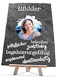 wandmotiv24 Sternzeichen Widder auf Schiefer, Datum, personalisiertes Foto 20x30cm (BxH), Charaktereigenschaften, Sternbild, Geburtstagsgeschenk, Geschenke zur Geburt, Geburtstag, Jahrestag M0033