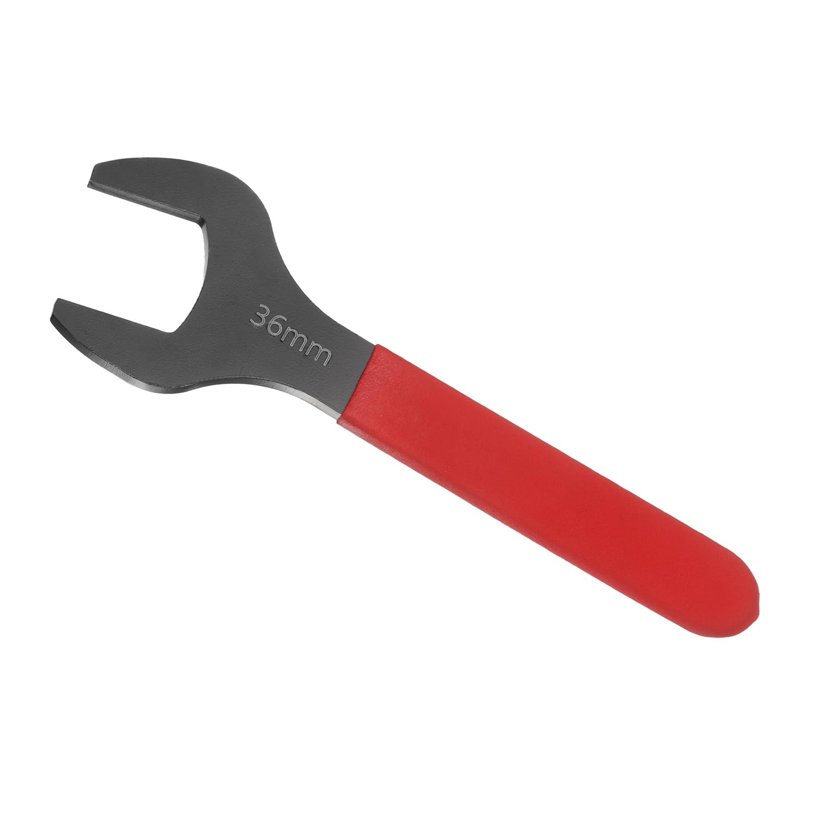 Awclub 36mm Open End Wrench, 15 Degree Offset Thin U-Shaped Spanner with Red Shank, Black Finish for Automotive Repair & Furniture Assembly