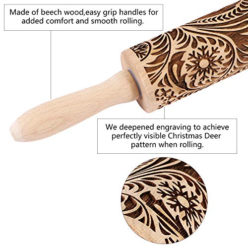 Embossedwoodenrollingpinforbakingevermarketdeepengravedembossingrollingpinwithchristmassnowflakeflowerdesignforbakingembossedcookiescutekitchendecordiytoolforkidsandadults  Urban Country Home Decor Embossed wooden rolling pin for bakingevermarket deep engraved embossing rolling pin with christmas snowflake flower design for baking embossed cookiescute kitchen decor diy tool for kids and adults  urban country home decor