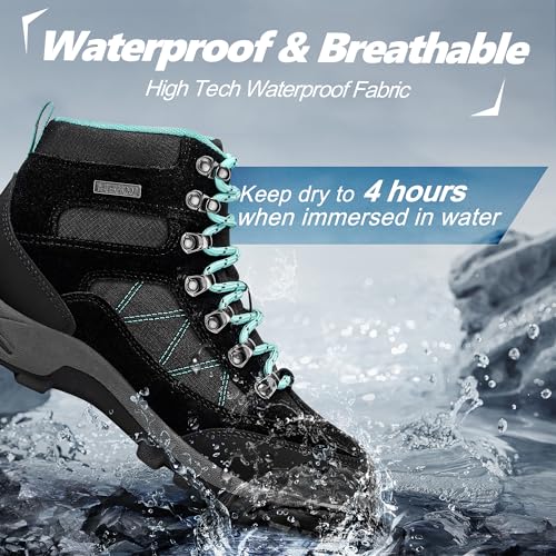 Image of R CORD Hiking Boots Women Waterproof Womens Hiking Boots for Outdoor Trekking Camping Trail Outdoor Hiking Shoes for Women