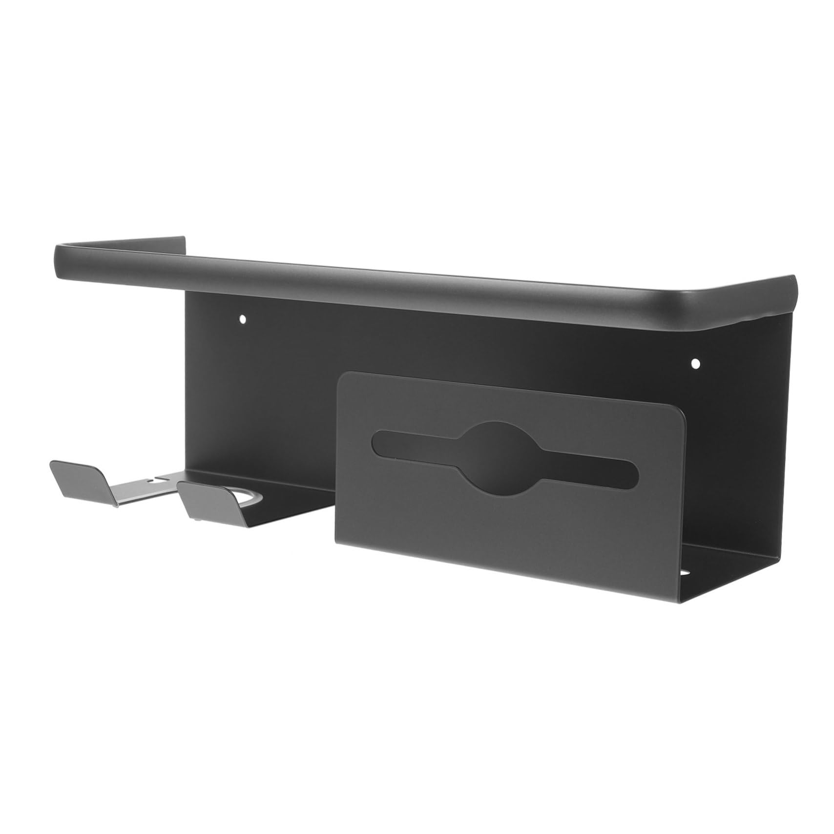Portaphon da Muro per Asciugacapelli in Acciaio Nero | Montaggio a Parete, Finitura Contemporanea ed Elegante, Manutenzione Semplice e Design Versatile