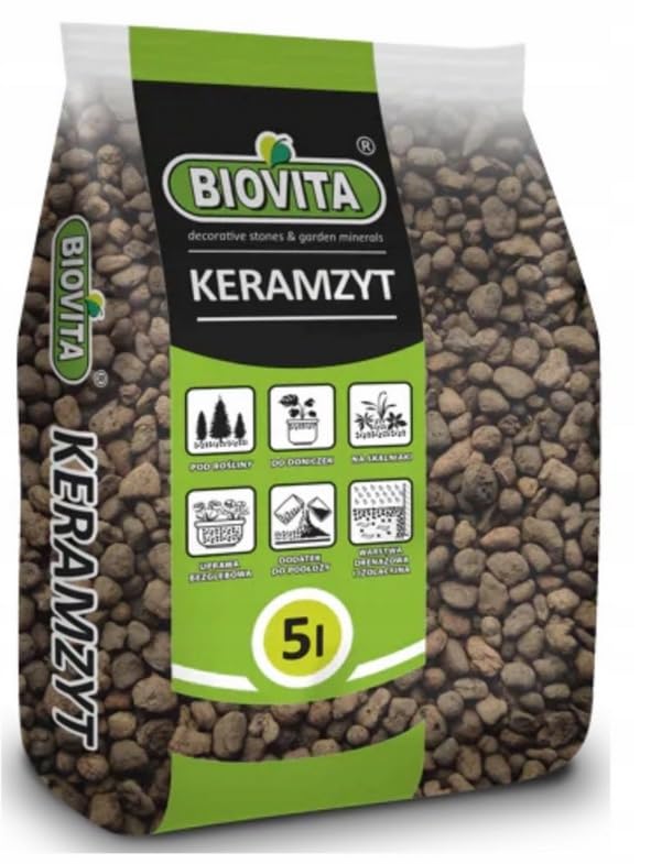 BirnePower Blähton Tongranulat Keramsit 8-16 mm Pflanzton Pflanzgranulat Mineral-Granulat Sack Drainagematerial 5L Hydro