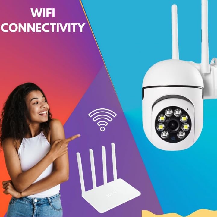 FAVONE 4 MP FHD WiFi Indoor Mini Surveillance Fox Ptz CCTV Camera for Home with Color Night Vision, 360° Ptz Rotation, Motion Tracking, Two Way Audio and Multi Users View
