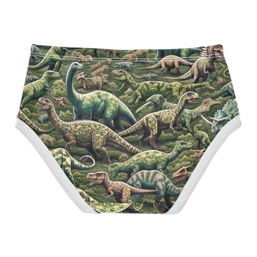 Camo Dinosaurs Underwear for Girls, Toddler Girl Panties, Cotton Underwear for Girls, 2–8 Years2