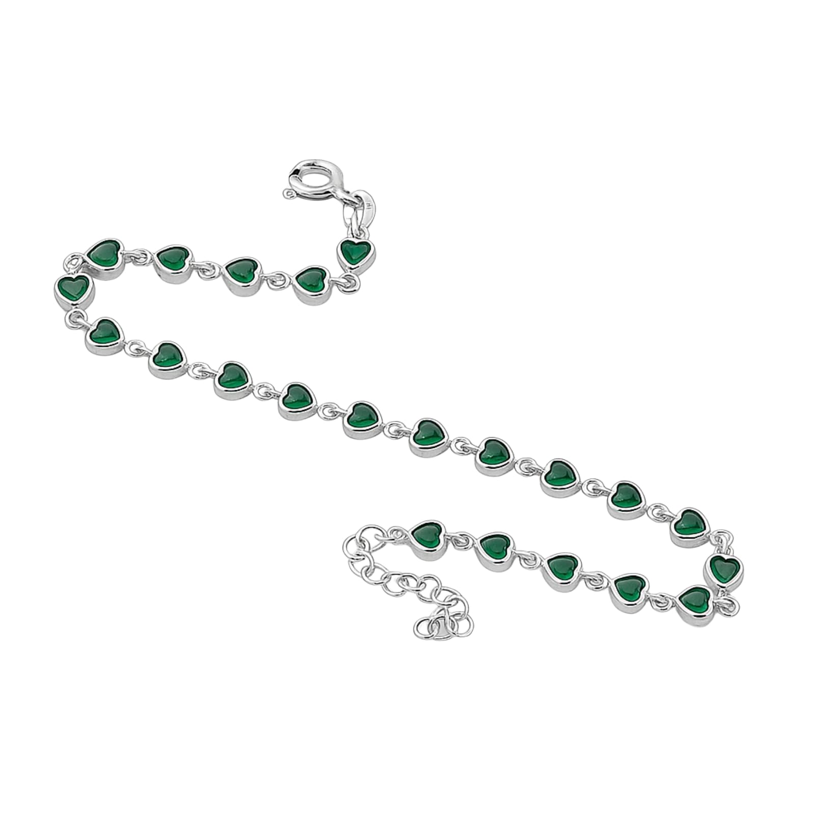 925 Hallmark Silver Little Green Heart Bracelet |Authentic and Certified | Beautiful Gift for loved ones-image-35
