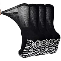 LOFIR Calcetines de algodón para diabéticos hombres: calcetines de salud con cintura extra ancha sin goma sin costuras Calcetines aptos para las venas con suela acolchada cómoda negra blanca gris 4