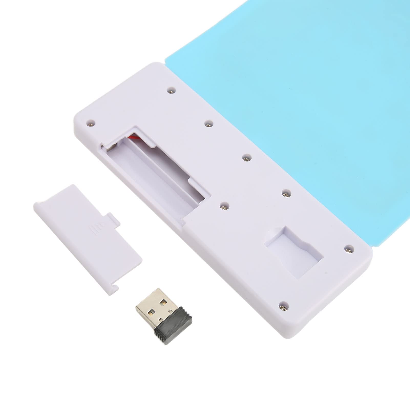 Focket Tastiera in Silicone, 2.4G USB Wireless Keyboard Tastiera Pieghevole Rollup Keyboard Tastiera Portatile Impermeabile, 103 Tasti Tastiera Flessibile Tastiere del Computer per PC (Blu)