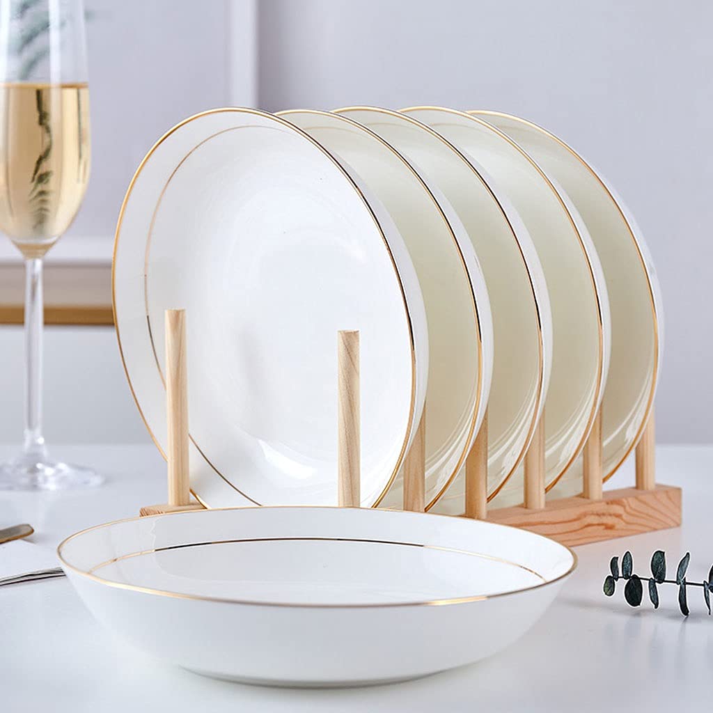 Piatti da Porzione per Brunch 10pcs Porcellana Dinner Plates 8.58in Grandi piatti di insalata di grandi piatti Pizza Pasta Piatti da porzione Dessert Appetzier Piatti Forno a microonde Forno a microon