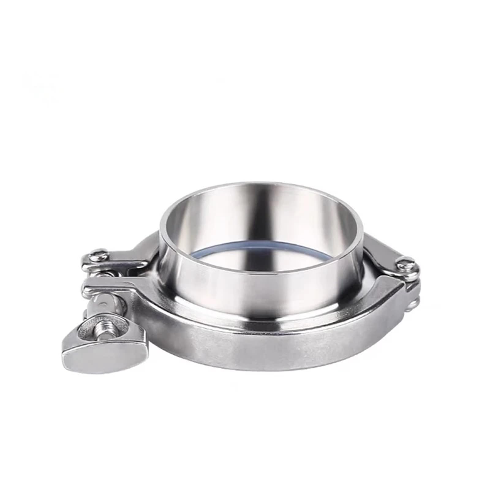 Ghiera di saldatura sanitaria O/D per tubi da 19 mm-168 mm + tappo terminale + morsetto triplo + guarnizione in silicone in acciaio inossidabile 304 per birra casalinga (102 mm x ghiera 119)