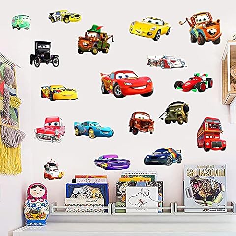 T-YU 3D Car Wall Stickers Removable DIY Children Boys Car Wall Decals Peel and Stickers for Car Walls Bedroom Living Room Home Décor( 15.7X23.7)Inch Cover