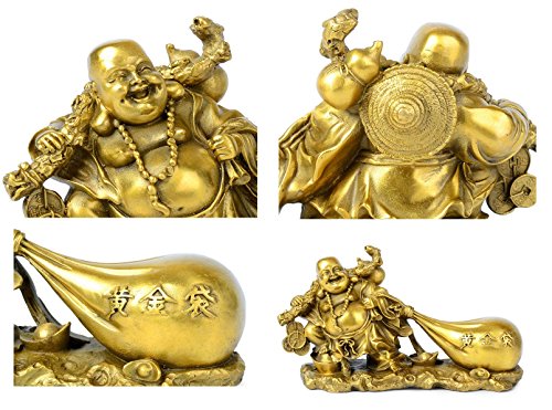 Estatua Feng Shui Buda Risueño de Latón para Decoración miniatura 5