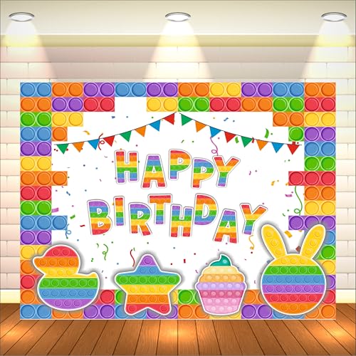 Image of Pop It Birthday Backdrop 5x4 Ft | Backdrops for Decoration | Birthday Decoration Backdrop | Banner for Kids Theme Party