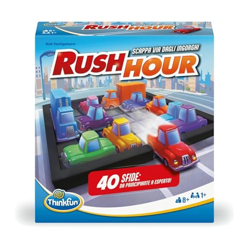 ThinkFun - Rush Hour Jeu | Jeux De Société pour Enfants 40 Défis | Bébé et Fille 8 Ans Idées Cadeaux | Jeux Enfants 8 Ans | Rush Hour Version française