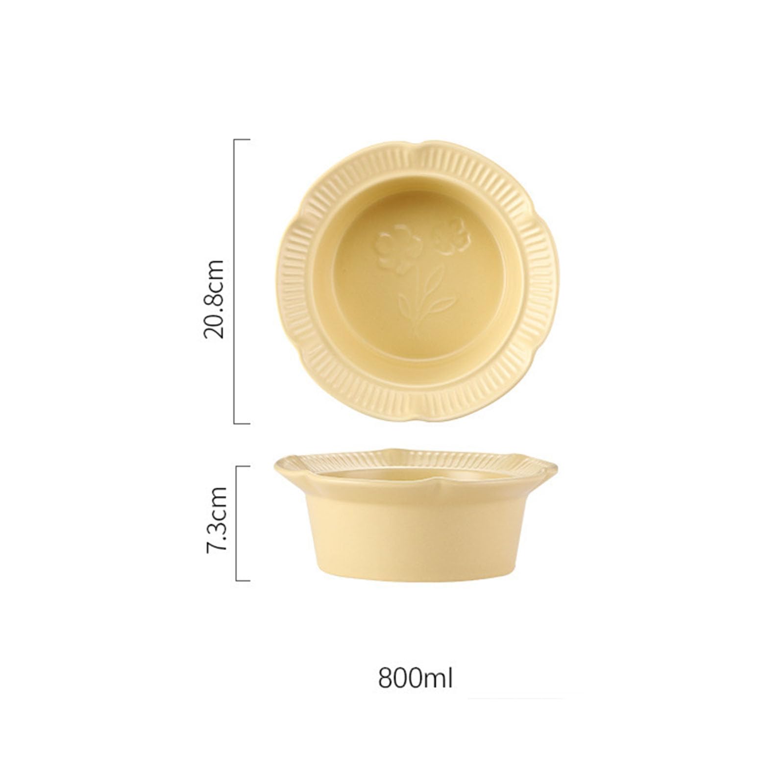 Nudelsuppenschüsseln, Ramenschalen, Müslischalen, Müslischalen Keramik, 800ml Schüssel-Set, Suppenschüsseln, Müslischale, Pudding-Dessertschale,Grün,(Yellow)