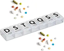 Porta Comprimidos Semanal Medicamentos Remédios Suplementos Vitaminas Cápsulas Organizador Estojo Caixa Pillbox Portátil Espaçoso Separador Prático Uso Diário