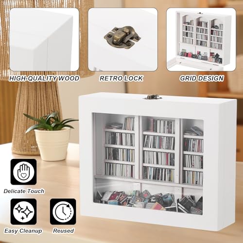 Estantería libros anti ansiedad PATIKIL mini biblioteca madera decoración hogar 5