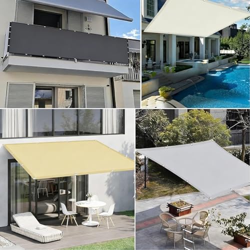 Bâche de protection imperméable Sun e Canopy voile gris foncé avec œillets 2,5x7 m