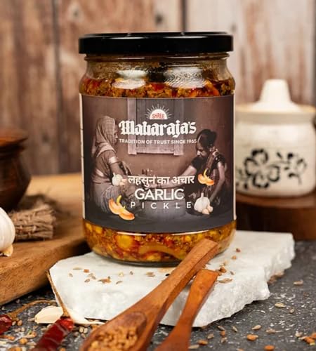 Image of Shree Maharaja's Banarasi Garlic Pickle in Mustard Oil (500gm)