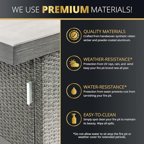 Kinger-Home-Novi-5-Piece-Outdoor-Patio-Furniture-Set-with-52-Inch-Propane-Fire-Pit-Table-CSA-Certified-50000-BTU-Swivel-Chairs-Aluminum-Frame-Includes-Fire-Glass-Wind-Guard Kinger Home Novi 5 Piece Outdoor Patio Furniture Set with 52 Inch Propane Fire Pit Table CSA Certified 50000 BTU Swivel Chairs Aluminum Frame Includes Fire Glass Wind Guard