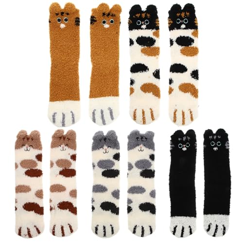 Calcetines de gato Beavorty adorables juego de 5 pares para regalar en épocas de frío