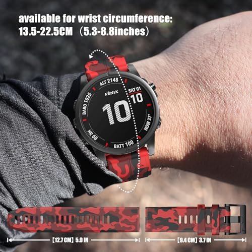 NotoCity Compatible with Fenix 6X Pro/7X Pro/7X/6X/5X/5X Plus/3/3 HR Strap, 26mm Quickfit Strap for Descent MK1/Mk2/Mk2i - Image 3