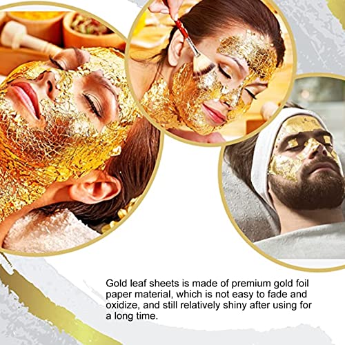 Folhas de folha dourada, folhas de imitação de ouro multiuso, 500 peças para artesanato para dourame