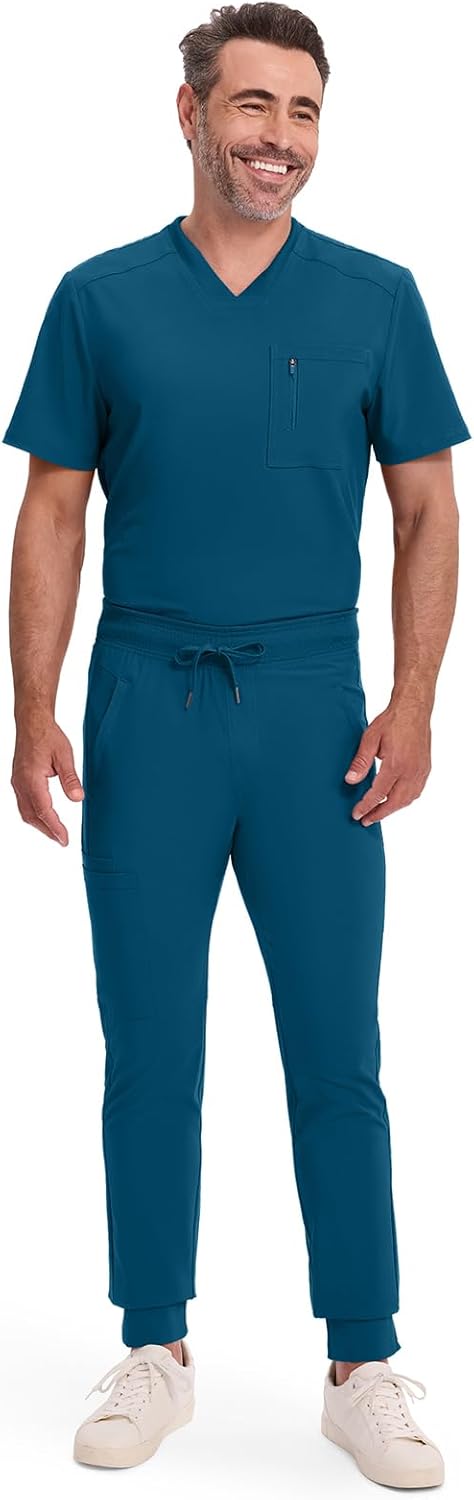 Cherokee Mens Mid Rise Jogger Scrub Pants with Zipper Cargo Pocket 360 Stretch Moisture Wicking PROTX2 Fabric - CK004A - Image 8