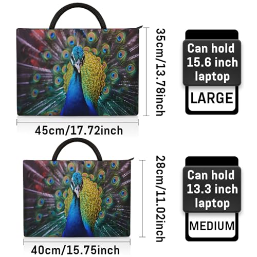 Beautiful Peacock Laptop Sleeve with Handle Waterproof Computer Carrying Case2