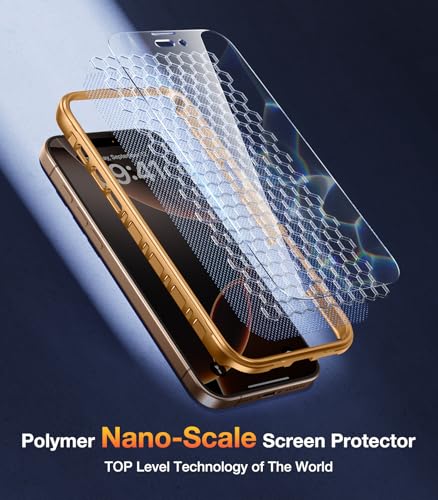 Image of Diaclara Magnetic for iPhone 16 Pro Case with Screen Protector,Brown