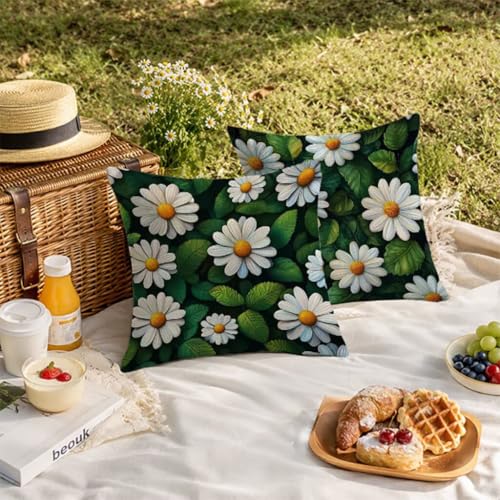 Housses de coussin extérieur imperméable 60x60 lin vert lot de 2 - 4